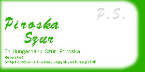 piroska szur business card